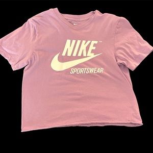 Nike cropped T-shirt light purple